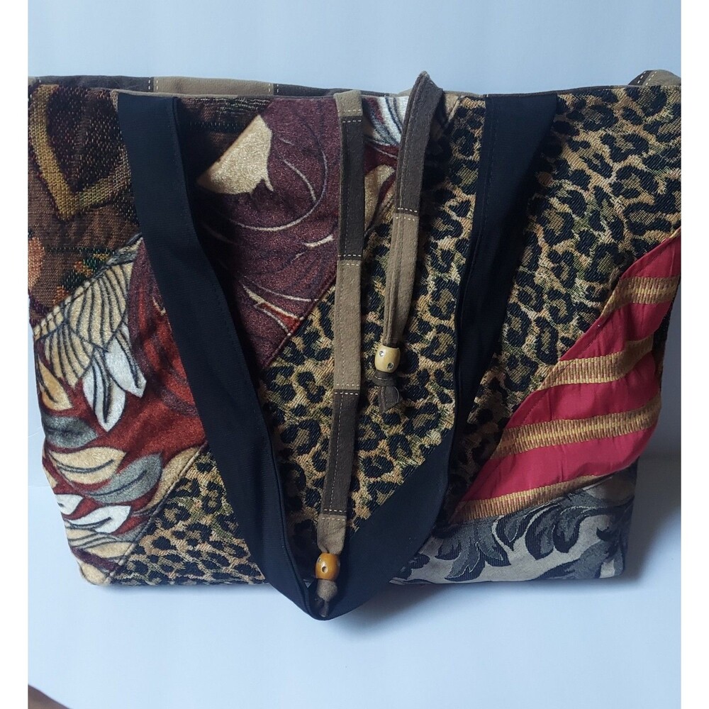 Patchwork Hobo Shoulder Bag Reversable Mixed Fabric Purse